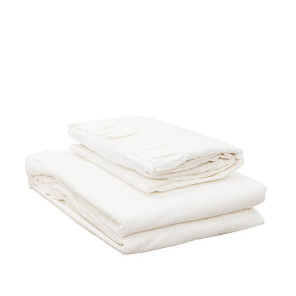 MALMO RUFFLE 100% COTTON WHITE BED LINEN