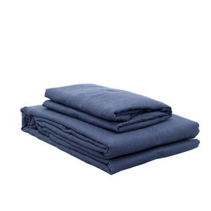 LISBON AEGEAN BLUE 100% LINEN BED LINEN