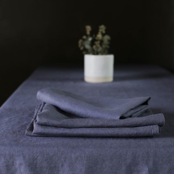 LINEN TABLECLOTH AEGEAN BLUE