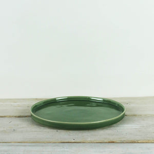 PARROT GREEN CERAMIC DINNER PLATE