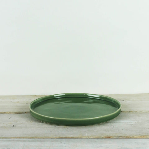 PARROT GREEN CERAMIC DINNER PLATE