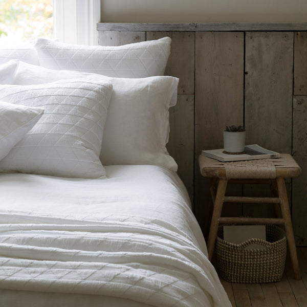 LISBON WHITE 100% LINEN BED LINEN