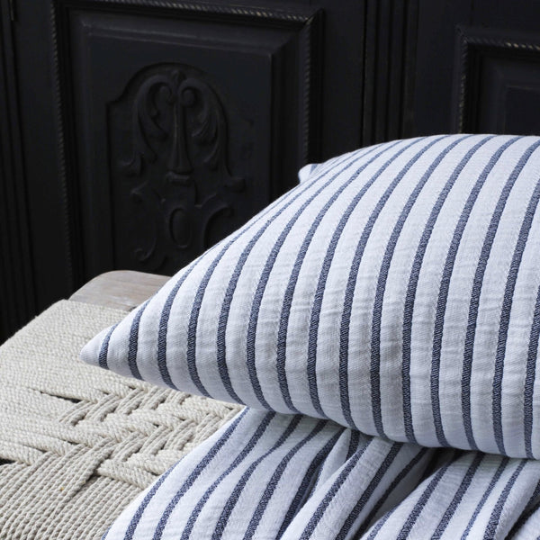 HIKARI BLUE STRIPE COTTON CUSHION