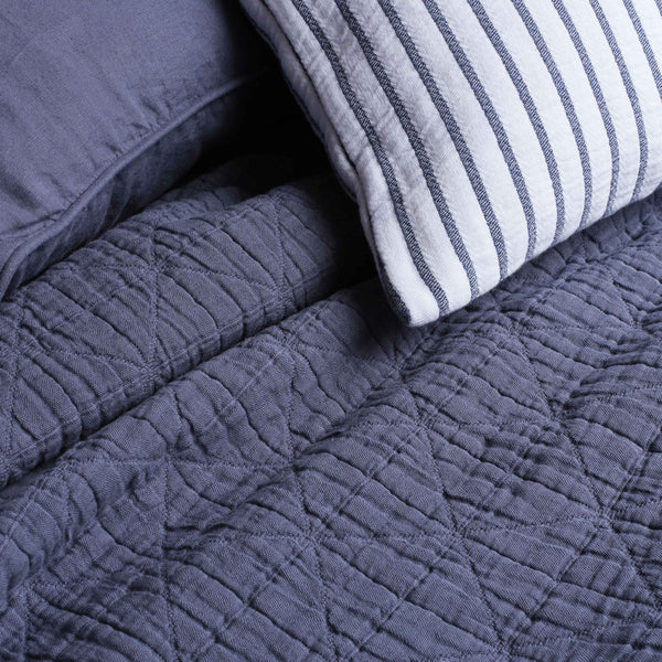 HIKARI BLUE STRIPE COTTON CUSHION