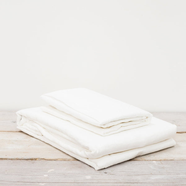 LISBON WHITE 100% LINEN BED LINEN