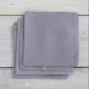 LINEN NAPKIN SET PEWTER GREY