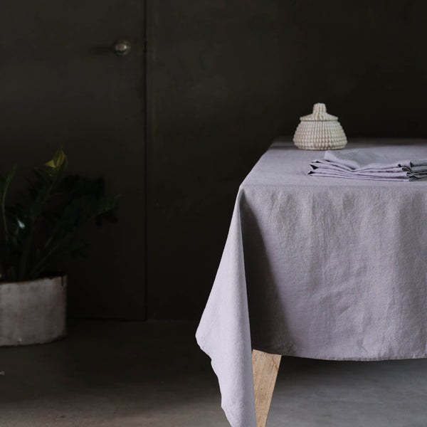 LINEN TABLECLOTH PEWTER GREY