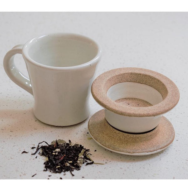 CHAI CUP AND STRAINER SET - MILK WHITE