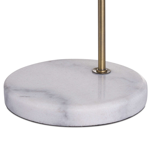 WHITE MARBLE & BRASS ADJUSTABLE DESK LAMP