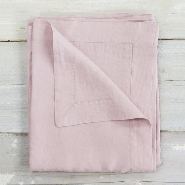 LINEN TABLECLOTH BLUSH PINK