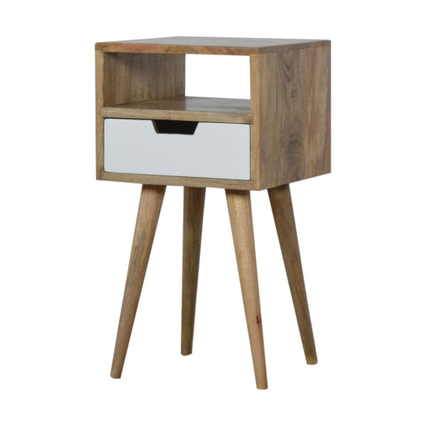 SMALL NORDIC OAK BEDSIDE WITH DRAWER