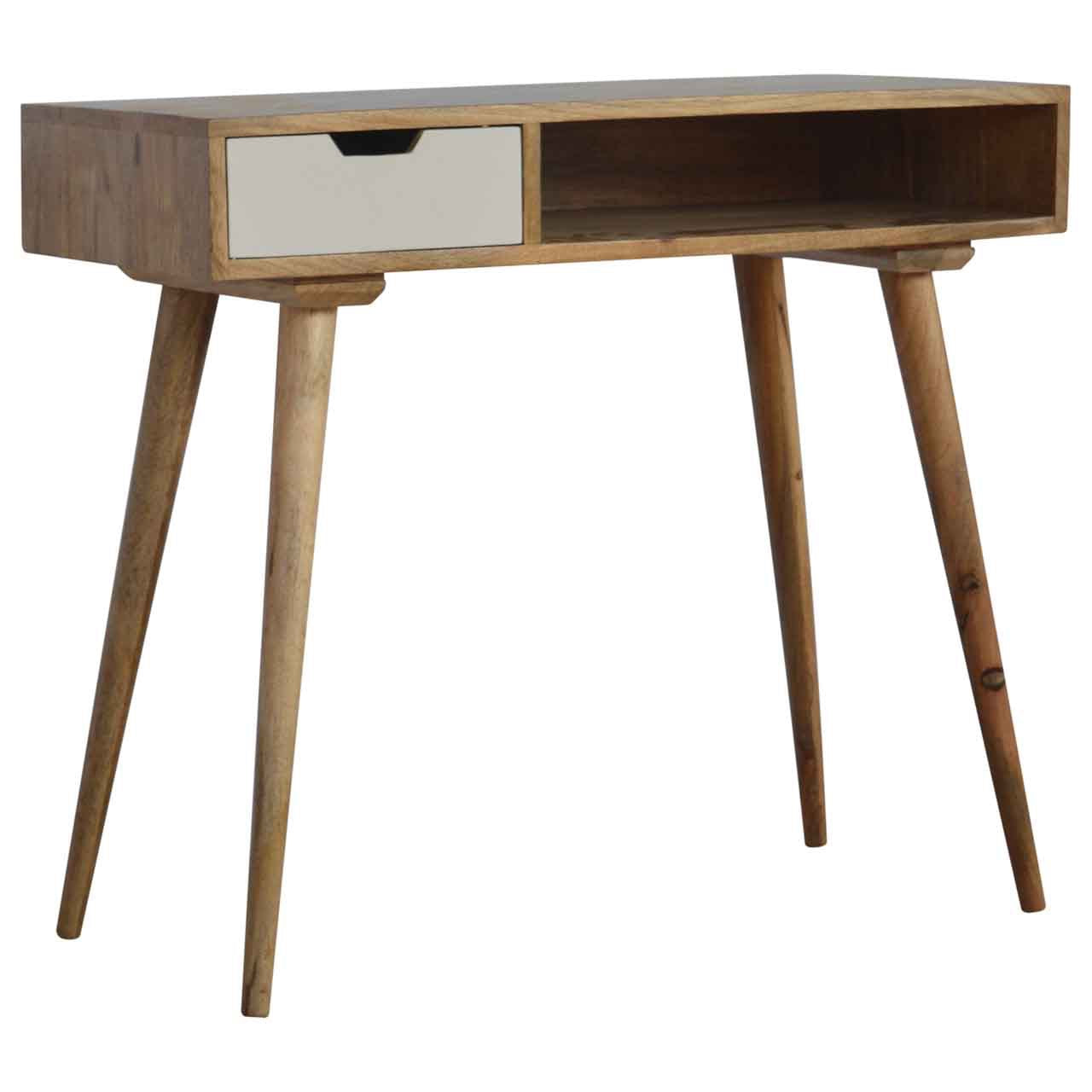 MID CENTURY SCANDINAVIAN STYLE DESK WITH WHITE DRAWER