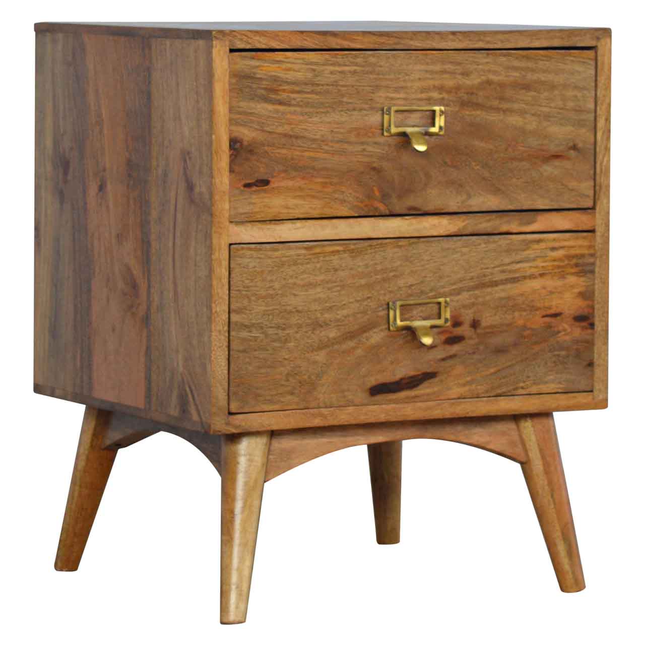 NATURAL GRAIN 2 DRAWER SOLID WOOD BEDSIDE