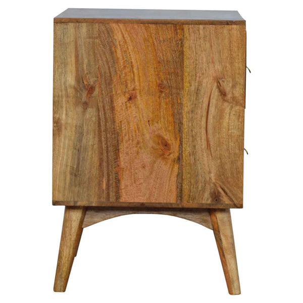 NATURAL GRAIN 2 DRAWER SOLID WOOD BEDSIDE