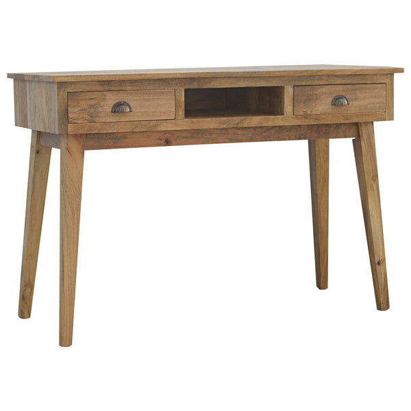 NORDIC SOLID WOOD DESK WITH 2 DRAWERS