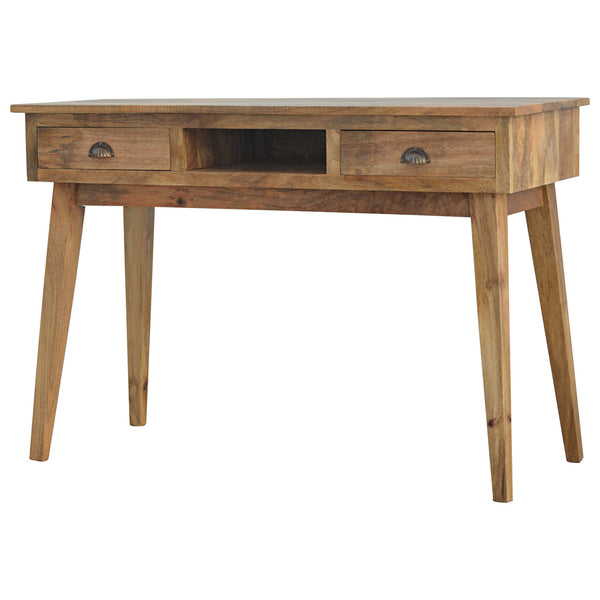 NORDIC SOLID WOOD DESK WITH 2 DRAWERS