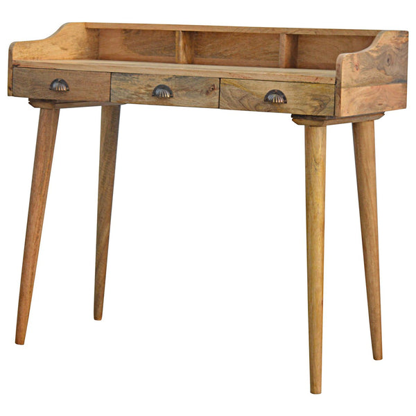 NORDIC STYLE GALLERY BACK WOODEN DESK