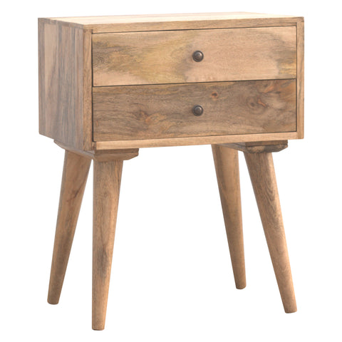 2 DRAWER LIGHT OAK BEDSIDE