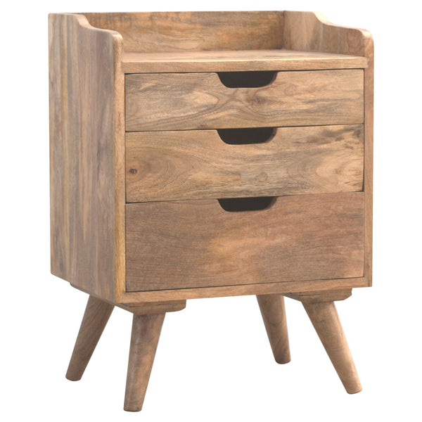 NORDIC 3 DRAWER OAK BEDSIDE