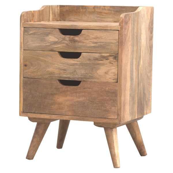 NORDIC 3 DRAWER OAK BEDSIDE