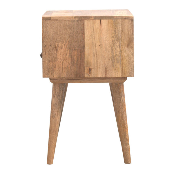 MID CENTURY STYLE WOODEN BEDSIDE TABLE OAK