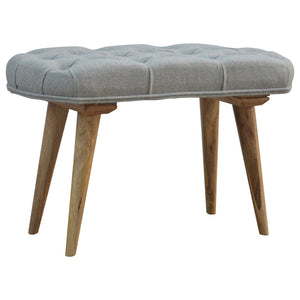 GREY TWEED UPHOLSTERED BENCH