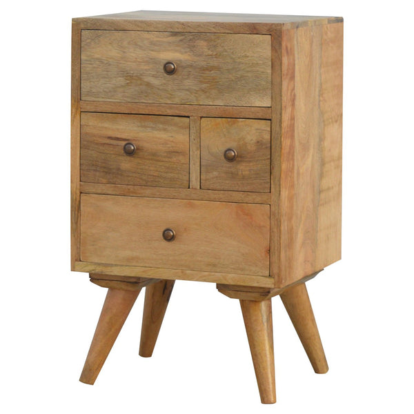 LIGHT OAK NORDIC STYLE BEDSIDE 4 DRAWERS