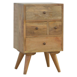 LIGHT OAK NORDIC STYLE BEDSIDE 4 DRAWERS