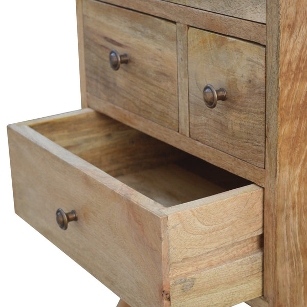 LIGHT OAK NORDIC STYLE BEDSIDE 4 DRAWERS