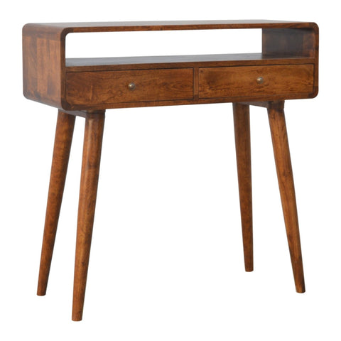 OPEN SLOT CHESTNUT CONSOLE TABLE