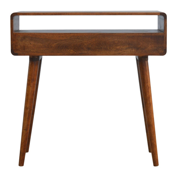 OPEN SLOT CHESTNUT CONSOLE TABLE