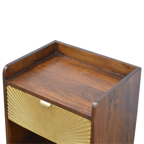 RETRO GOLD BEDSIDE ONE DRAWER