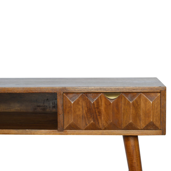 SCANDINAVIAN  STYLE DESK WITH HAND CARVED DRAWER