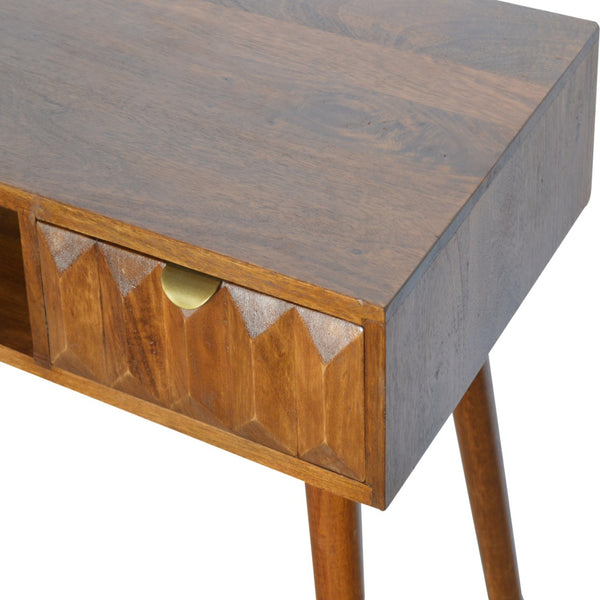 SCANDINAVIAN  STYLE DESK WITH HAND CARVED DRAWER