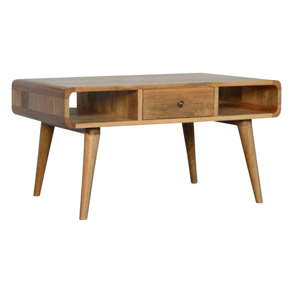 CURVED OAK COFFEE TABLE