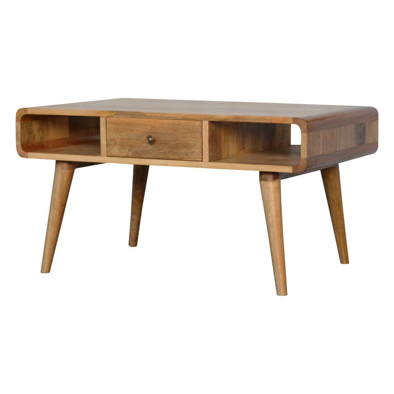 CURVED OAK COFFEE TABLE