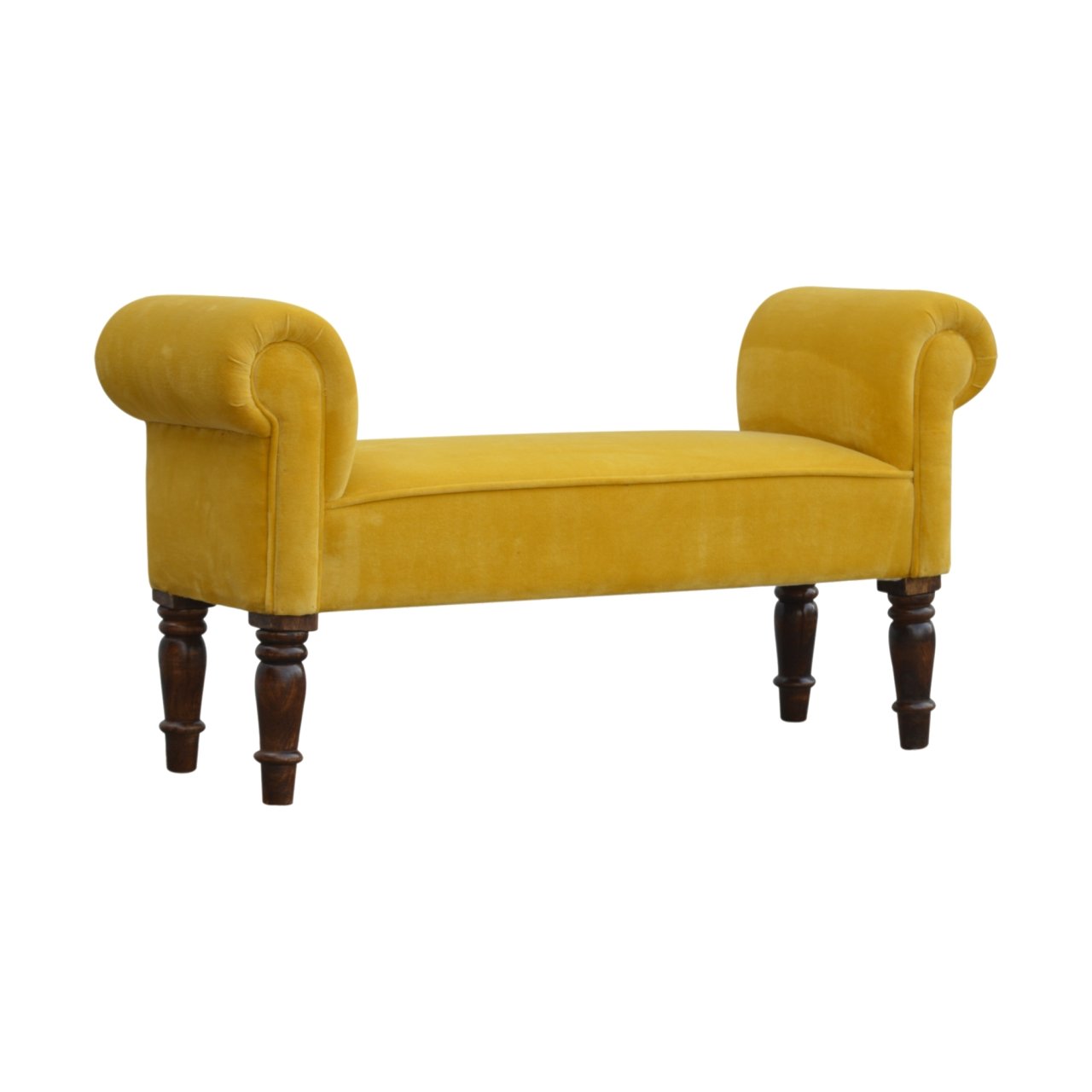 MUSTARD VELVET BENCH