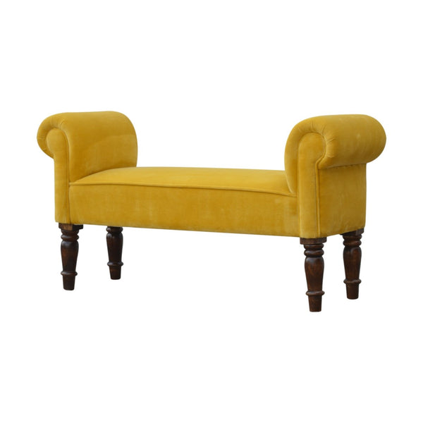 MUSTARD VELVET BENCH