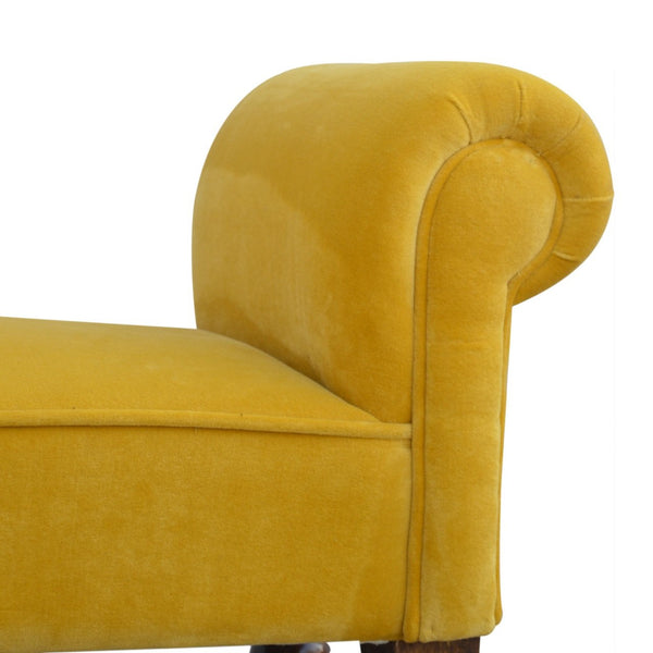 MUSTARD VELVET BENCH