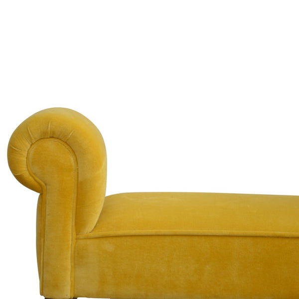 MUSTARD VELVET BENCH