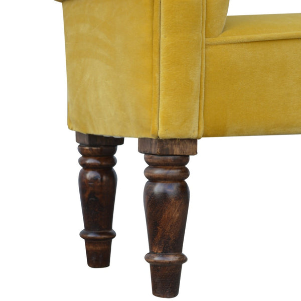 MUSTARD VELVET BENCH