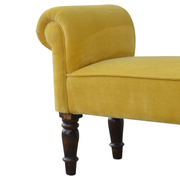 MUSTARD VELVET BENCH