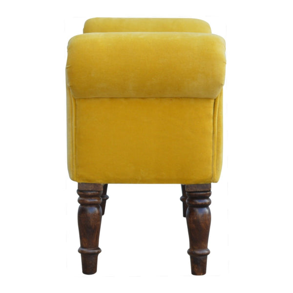 MUSTARD VELVET BENCH