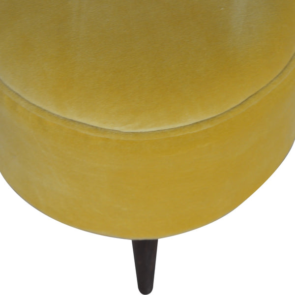 MUSTARD VELVET NORDIC STYLE FOOTSTOOL