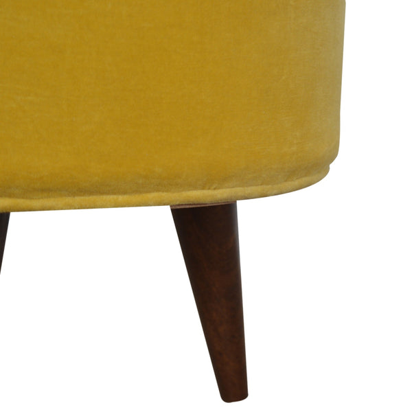 MUSTARD VELVET NORDIC STYLE FOOTSTOOL