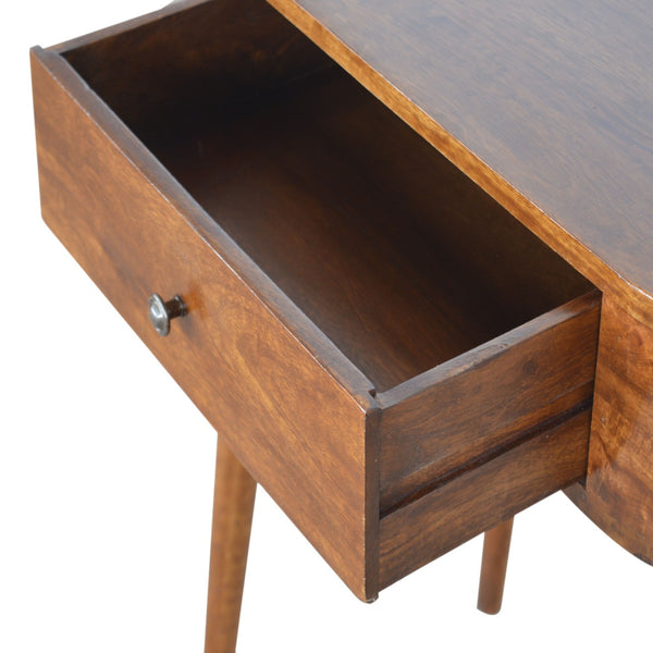 SOLID WOOD ROUNDED CONSOLE TABLE CHESTNUT