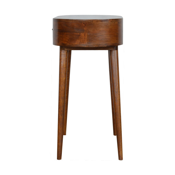 SOLID WOOD ROUNDED CONSOLE TABLE CHESTNUT